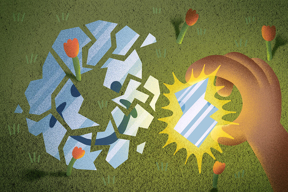 The Last Piece. Editorial illustration about healing and finding fulfillment.