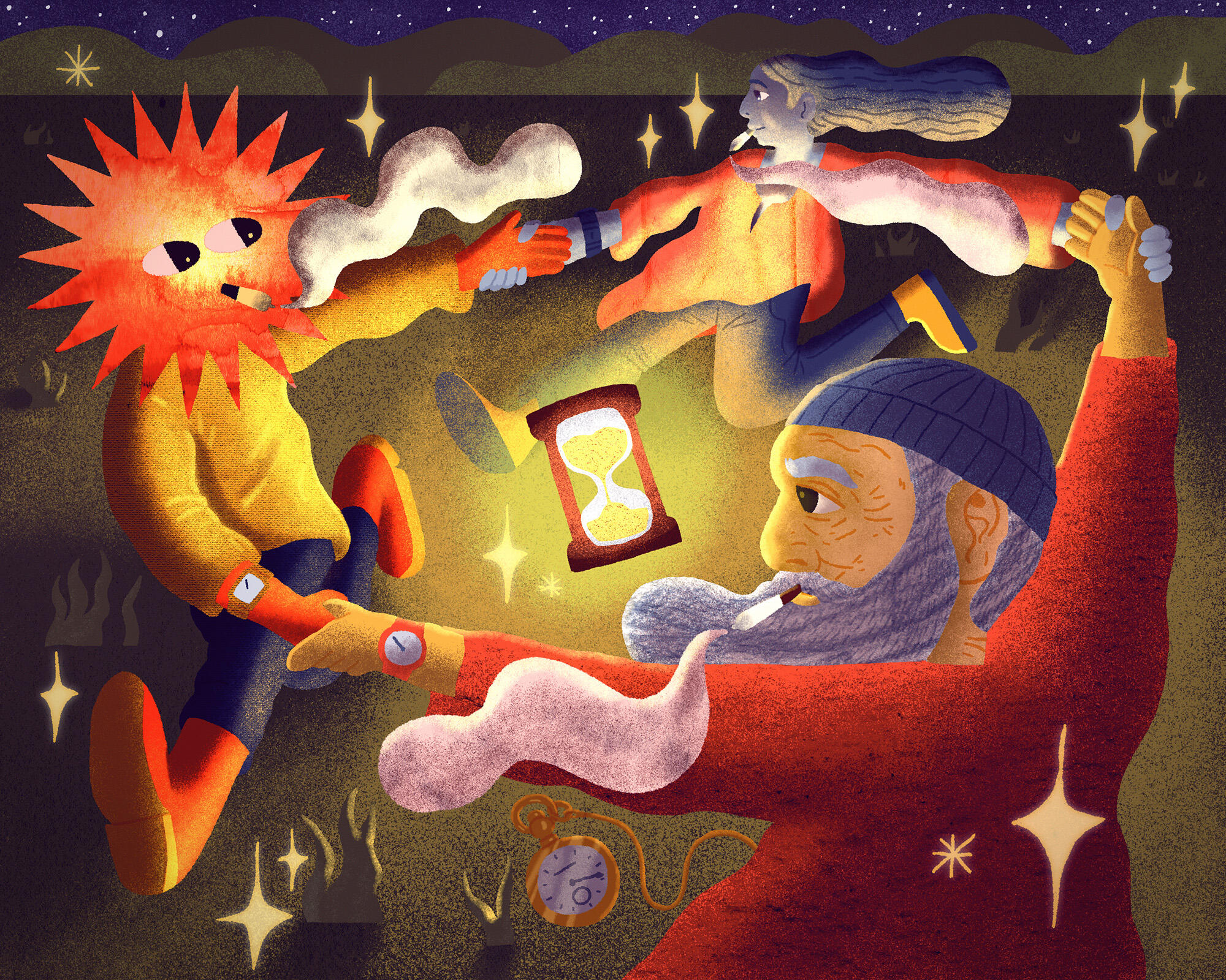 Infinite Loop. Editorial illustration about the passage of time.