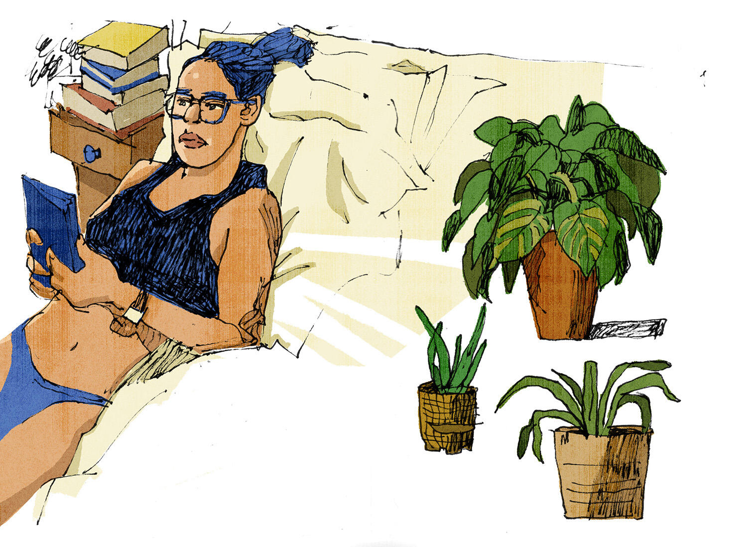 Finding Your Sanctuary. Editorial illustration for an article about personal wellness and escaping a busy routine.